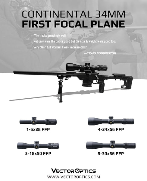 Vector Optics 34mm Continental 5-30x56 HD FFP Hunting Rifle Scope