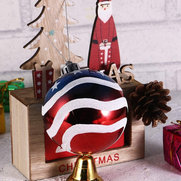 12 Pcs American Flag Painted Ornaments