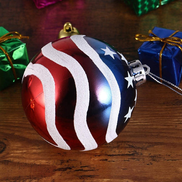 12 Pcs American Flag Painted Ornaments