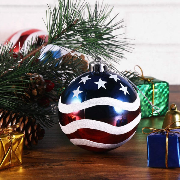 12 Pcs American Flag Painted Ornaments