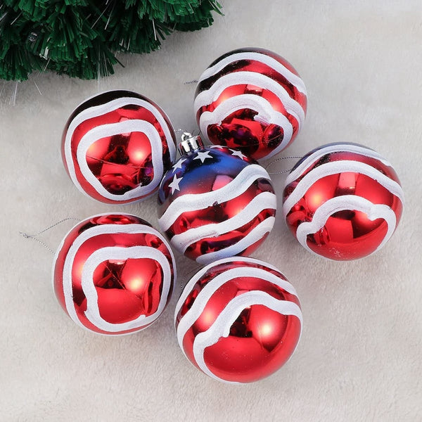 12 Pcs American Flag Painted Ornaments